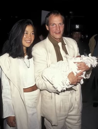 Zoe Giordano Harrelson with her parents Woody Harrelson and Laura Louie